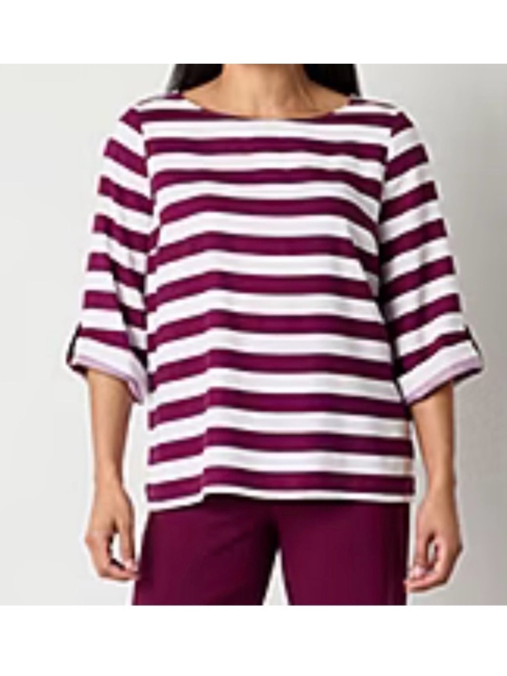 Liz Claiborne Linen Womens Boat Neck 3/4 Sleeve Blouse Size XXL